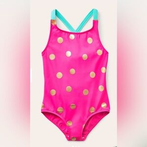 Mini Boden Crossback Pink and Gold Swimsuit (Never worn!)